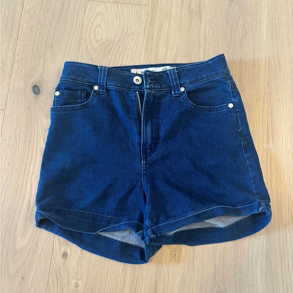 Denim&Co Blue Jean Shorts Classic Cut-Off Style